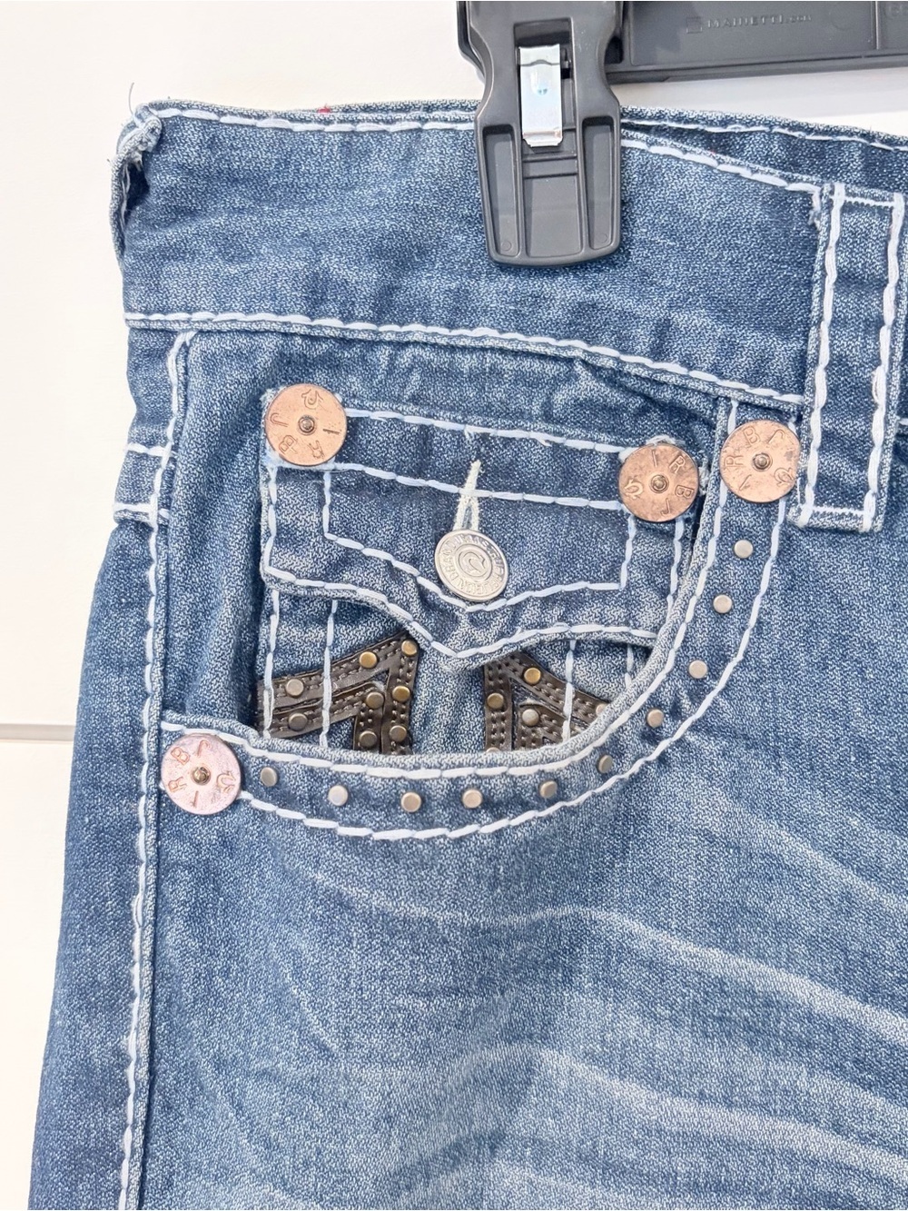 Vintage True Religion Joey Bootcut 32 Jeans Y2K McBling Grungecore Distressed - Picture 4 of 15